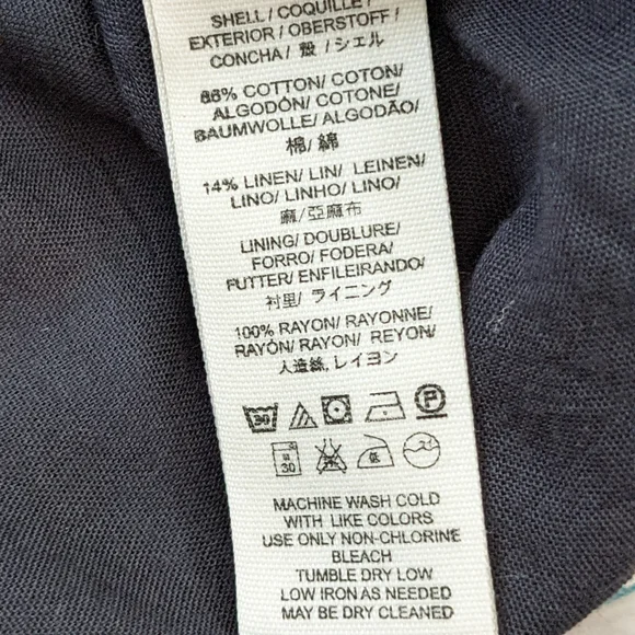 Free People Mini Skirt XS Chevron Linen-blend Lined - Picture 9 of 11